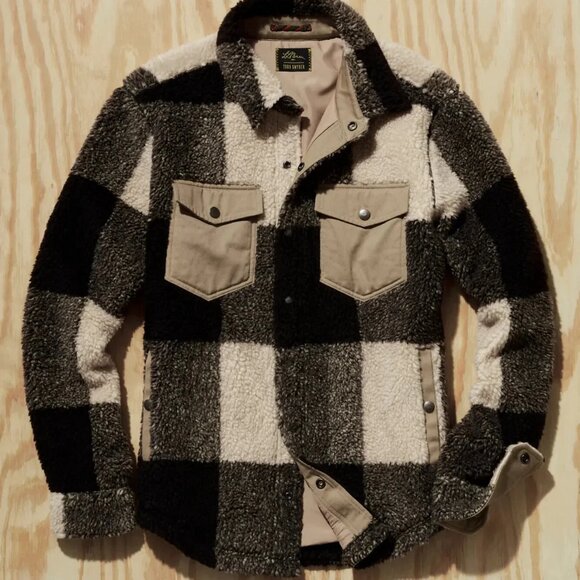 LL Bean X Todd Snyder Hi-Pile Sherpa Snap Plaid Shirt Jacket Shacket Mens S - Picture 5 of 10